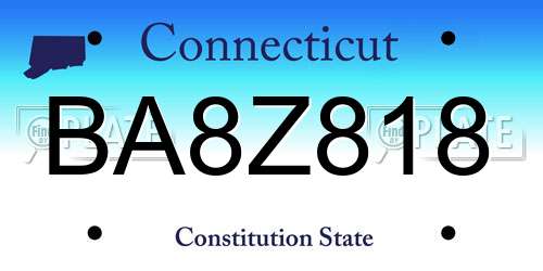 BA8Z818 Connecticut License Plate