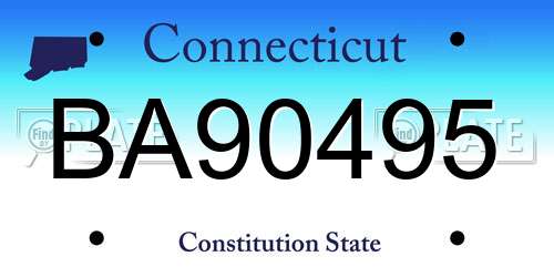 BA90495 Connecticut License Plate