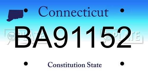 BA91152 Connecticut License Plate
