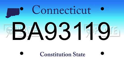 BA93119 Connecticut License Plate