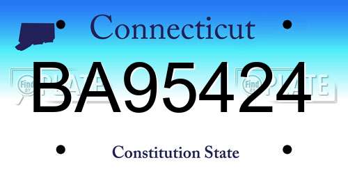 BA95424 Connecticut License Plate