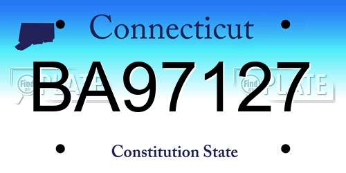 BA97127 Connecticut License Plate