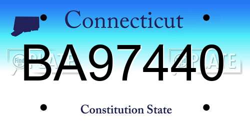 BA97440 Connecticut License Plate