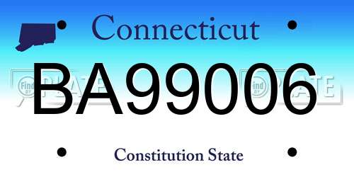 BA99006 Connecticut License Plate
