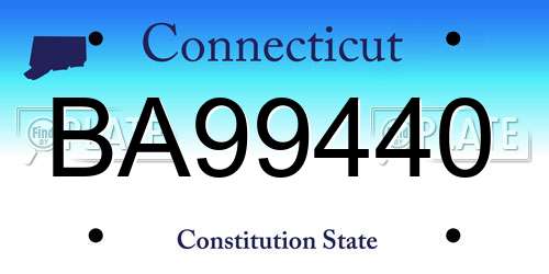 BA99440 Connecticut License Plate