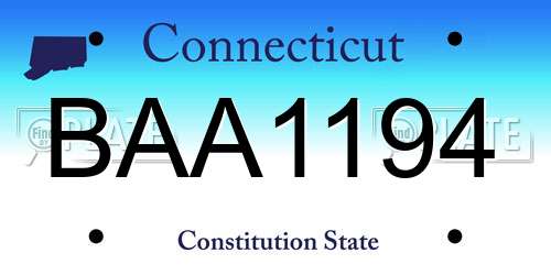 BAA1194 Connecticut License Plate