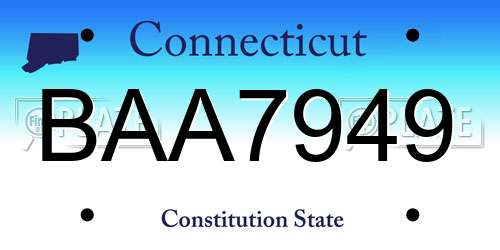 BAA7949 Connecticut License Plate