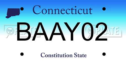 BAAY02 Connecticut License Plate