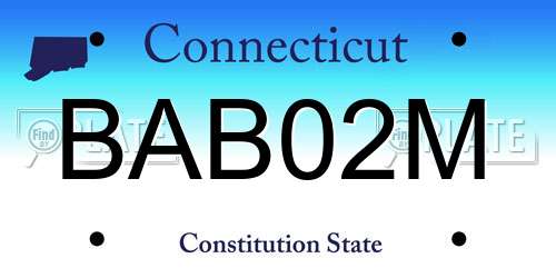 BAB02M Connecticut License Plate
