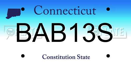BAB13S Connecticut License Plate