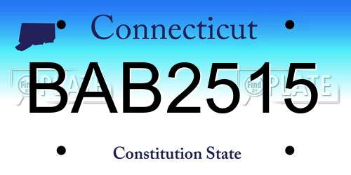 BAB2515 Connecticut License Plate