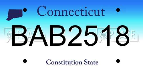 BAB2518 Connecticut License Plate