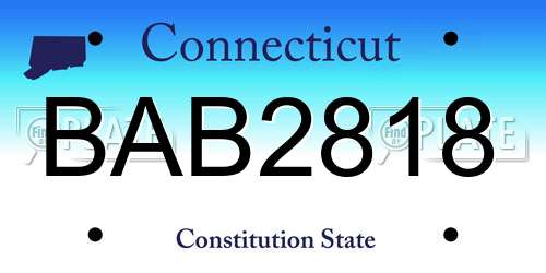BAB2818 Connecticut License Plate