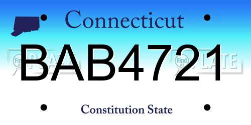 BAB4721 Connecticut License Plate