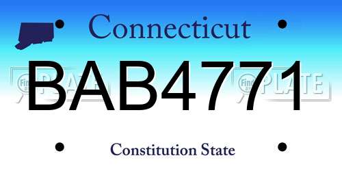 BAB4771 Connecticut License Plate