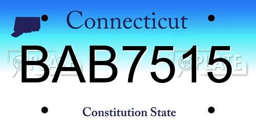 BAB7515 Connecticut License Plate