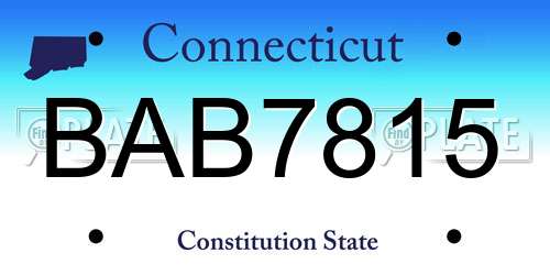 BAB7815 Connecticut License Plate