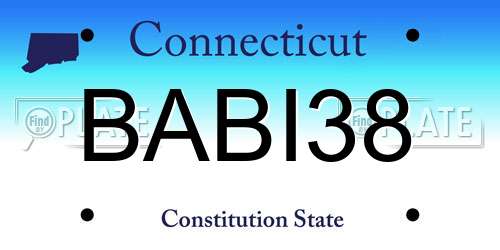 BABI38 Connecticut License Plate
