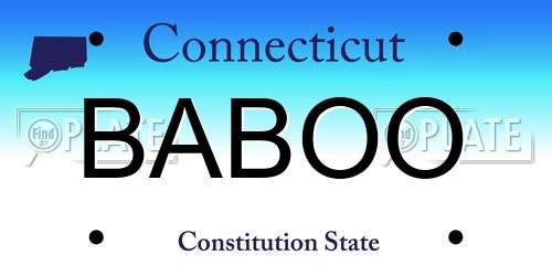 BABOO Connecticut License Plate