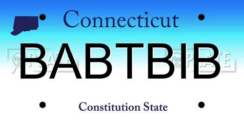 BABTBIB Connecticut License Plate