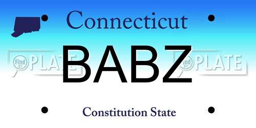 BABZ Connecticut License Plate