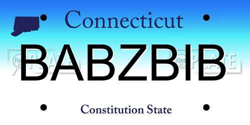 BABZBIB Connecticut License Plate