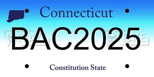 BAC2025 Connecticut License Plate