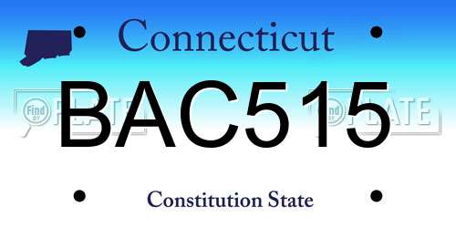 BAC515 Connecticut License Plate