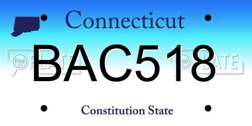 BAC518 Connecticut License Plate