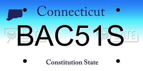 BAC51S Connecticut License Plate