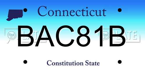 BAC81B Connecticut License Plate