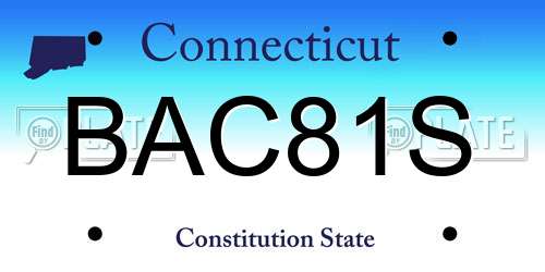 BAC81S Connecticut License Plate