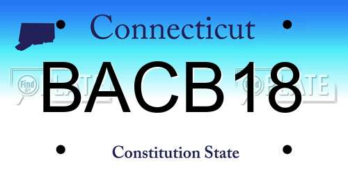 BACB18 Connecticut License Plate