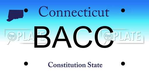 BACC Connecticut License Plate