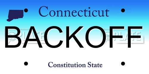 BACKOFF Connecticut License Plate