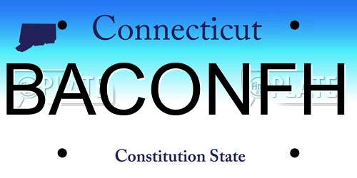 BACONFH Connecticut License Plate