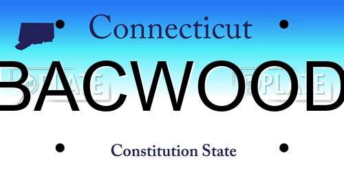 BACWOOD Connecticut License Plate