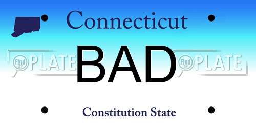 BAD Connecticut License Plate