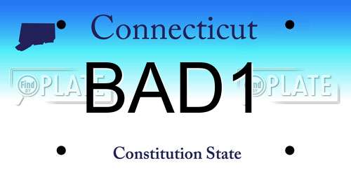 BAD1 Connecticut License Plate