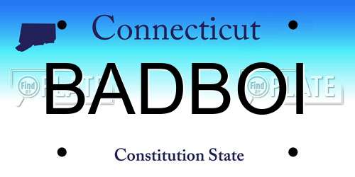 BADBOI Connecticut License Plate