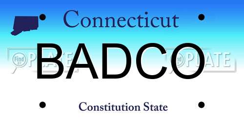 BADCO Connecticut License Plate
