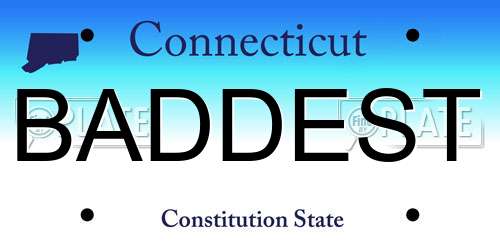 BADDEST Connecticut License Plate