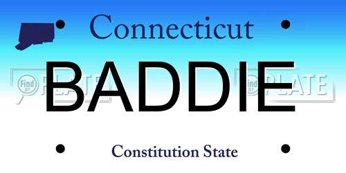 BADDIE Connecticut License Plate