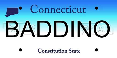 BADDINO Connecticut License Plate