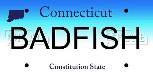 BADFISH Connecticut License Plate