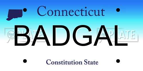 BADGAL Connecticut License Plate