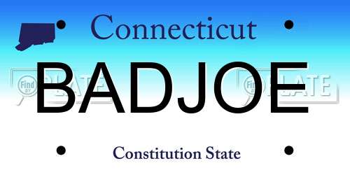 BADJOE Connecticut License Plate