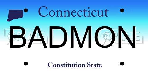 BADMON Connecticut License Plate
