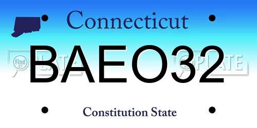 BAEO32 Connecticut License Plate