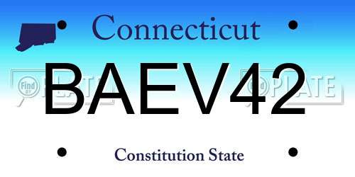 BAEV42 Connecticut License Plate